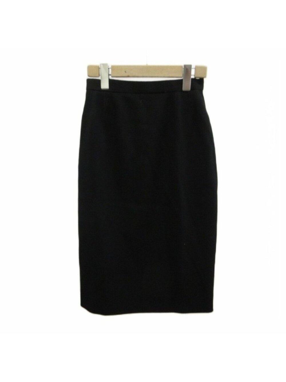 Chanel Vintage Pencil Skirt Wool Knee-Length S Black 36